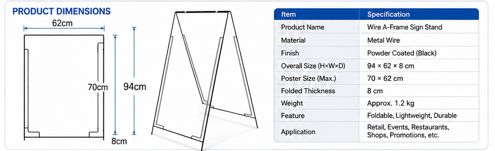 Advertising A frame sign stand 