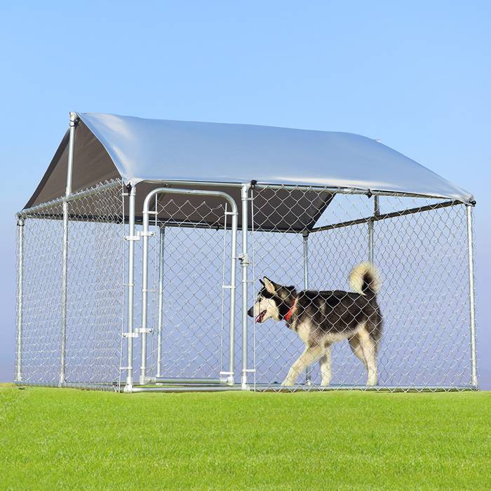 chain link ntja kennel with cover