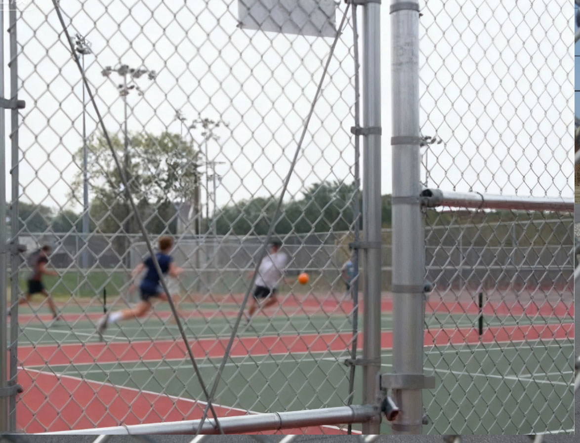 Galvanized chain-link fence used for sport fence