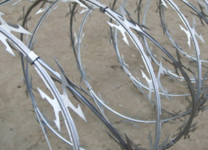 crossed concertina wire